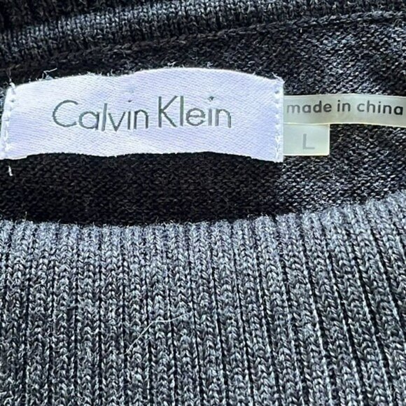Calvin Klein Sweater Dress, Sleeveless Turtleneck, Matching Belt, Gray, Large - Picture 9 of 10